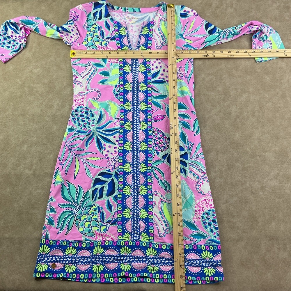 Lilly‎ Pulitzer Nadine UPF 50+ Dress Womens XS Pink Floral Shift Resort Vacation - Picture 3 of 10